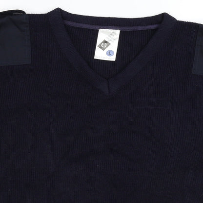 Economy Mens Blue  Knit Pullover Jumper Size L