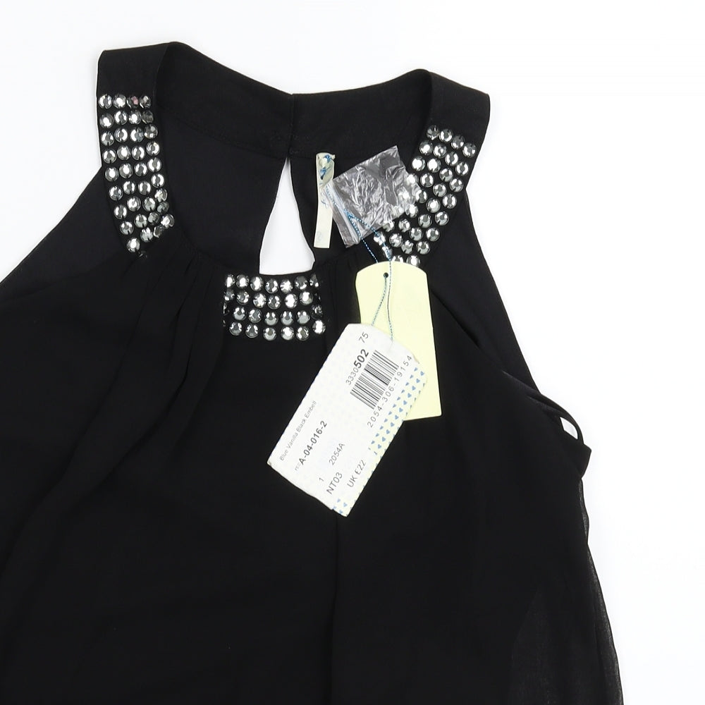 Blue Vanilla Womens Black   Basic Blouse Size XS