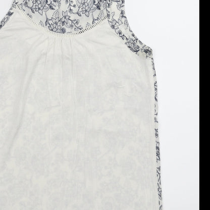 kismel Womens White Floral  Basic Tank Size XS