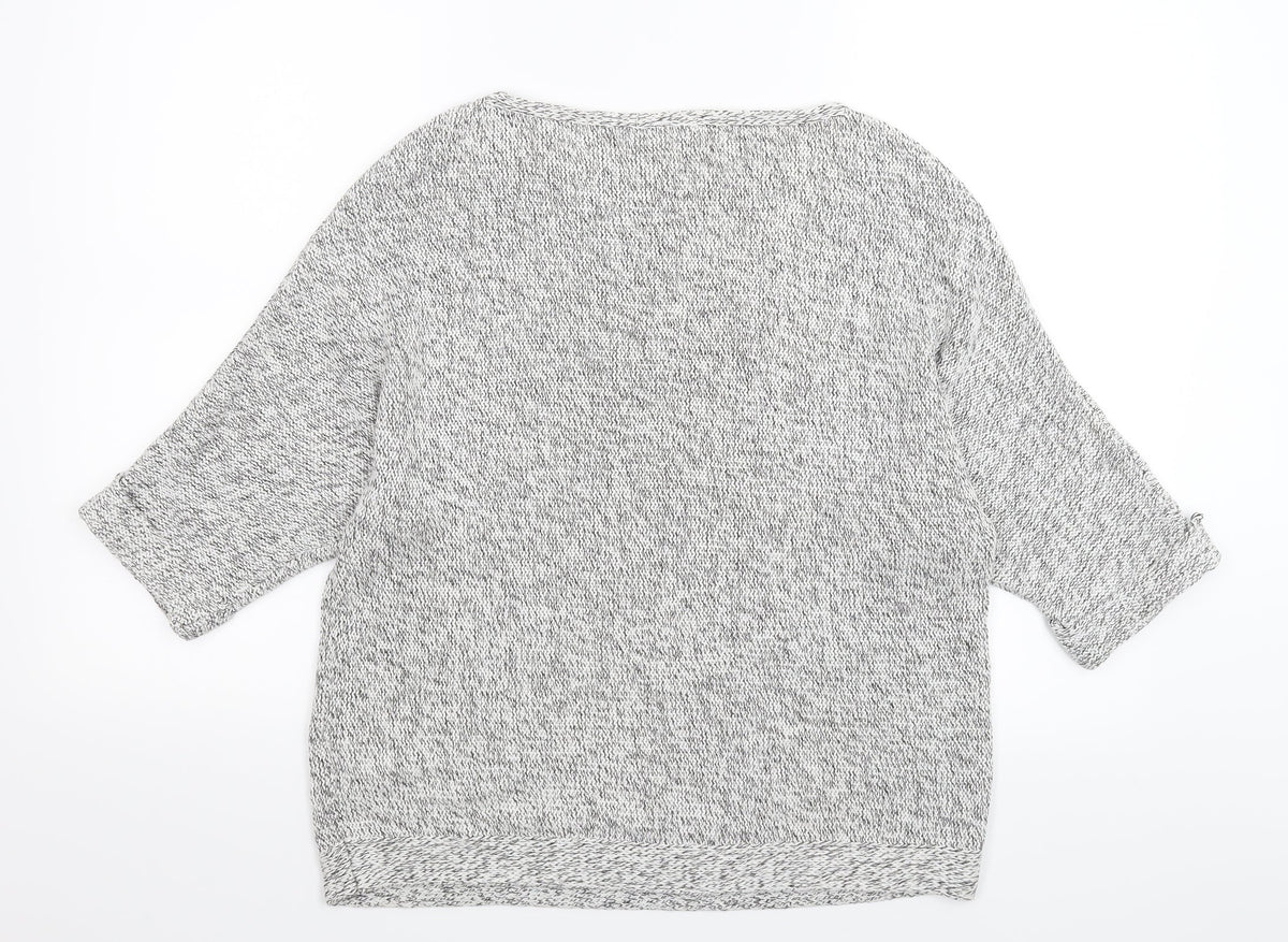 H&M Womens Grey  Knit Pullover Jumper Size S
