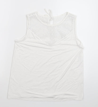 Womens UK Size 12 Preworn White Basic T-Shirt