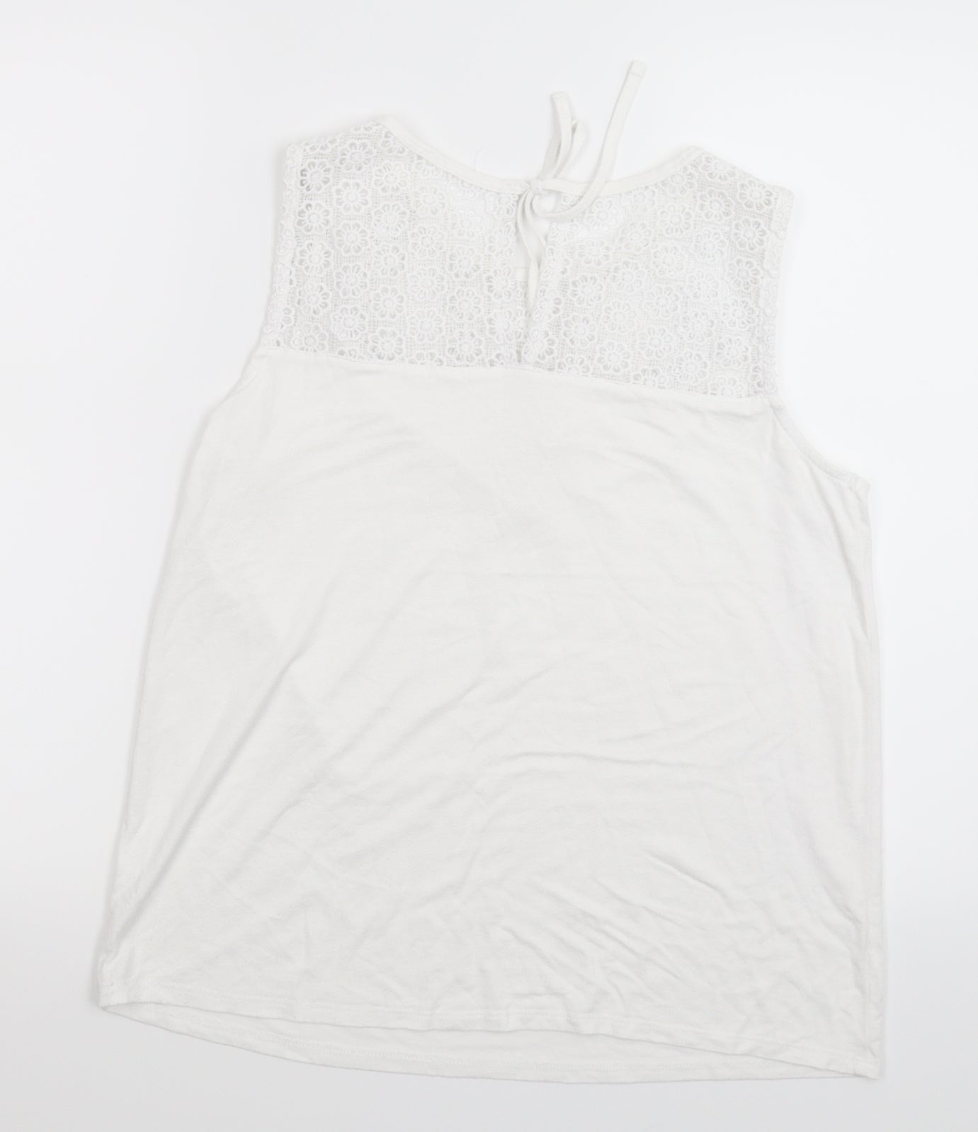 Womens UK Size 12 Preworn White Basic T-Shirt