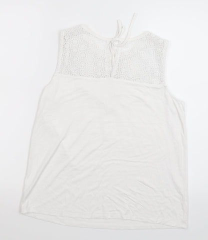 Womens UK Size 12 Preworn White Basic T-Shirt
