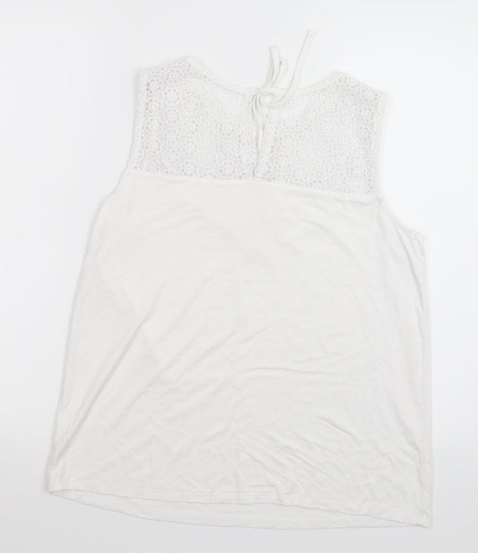 Womens UK Size 12 Preworn White Basic T-Shirt