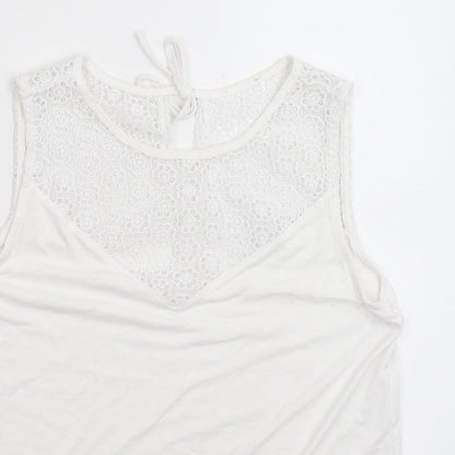 Womens UK Size 12 Preworn White Basic T-Shirt
