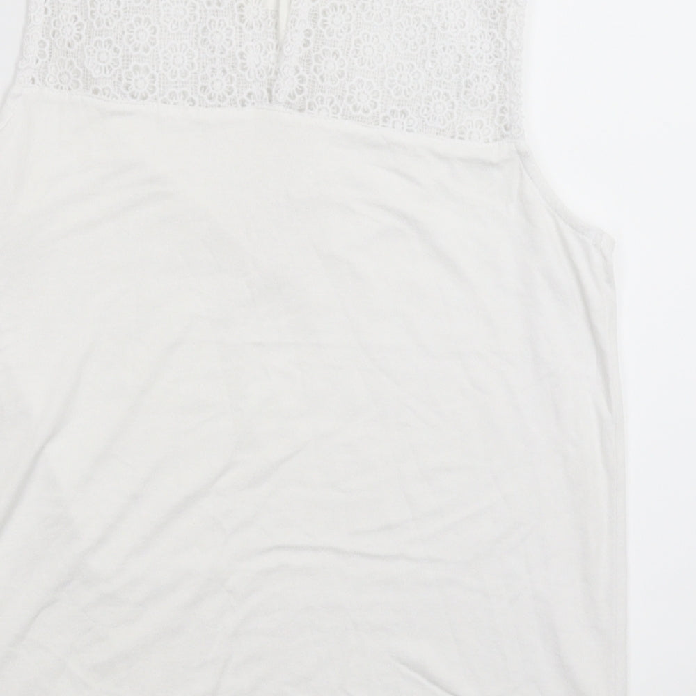 Womens UK Size 12 Preworn White Basic T-Shirt