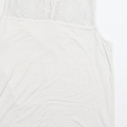 Womens UK Size 12 Preworn White Basic T-Shirt