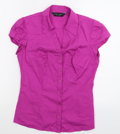 Womens UK Size 10 Dorothy Perkins Pink Basic Button-Up