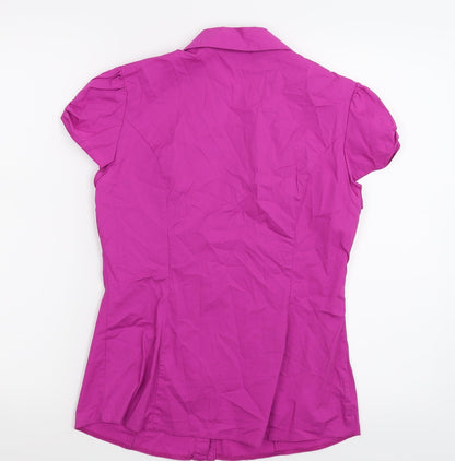 Womens UK Size 10 Dorothy Perkins Pink Basic Button-Up