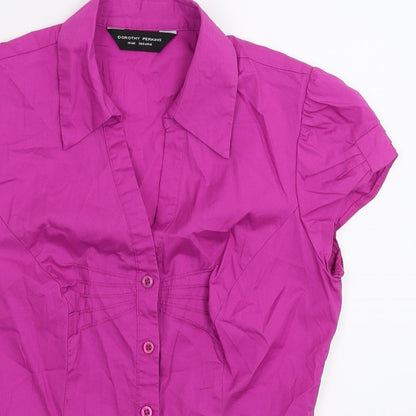 Womens UK Size 10 Dorothy Perkins Pink Basic Button-Up