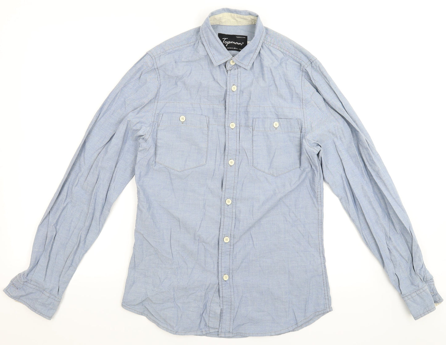 Topman Mens Blue    Button-Up Size S