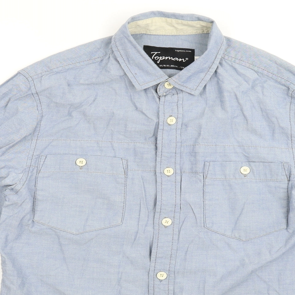 Topman Mens Blue    Button-Up Size S