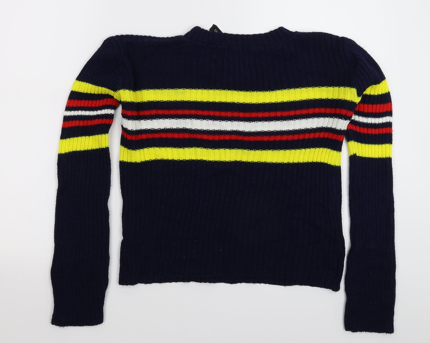 Daisy Street Womens Blue Striped Knit Pullover Jumper Size 12