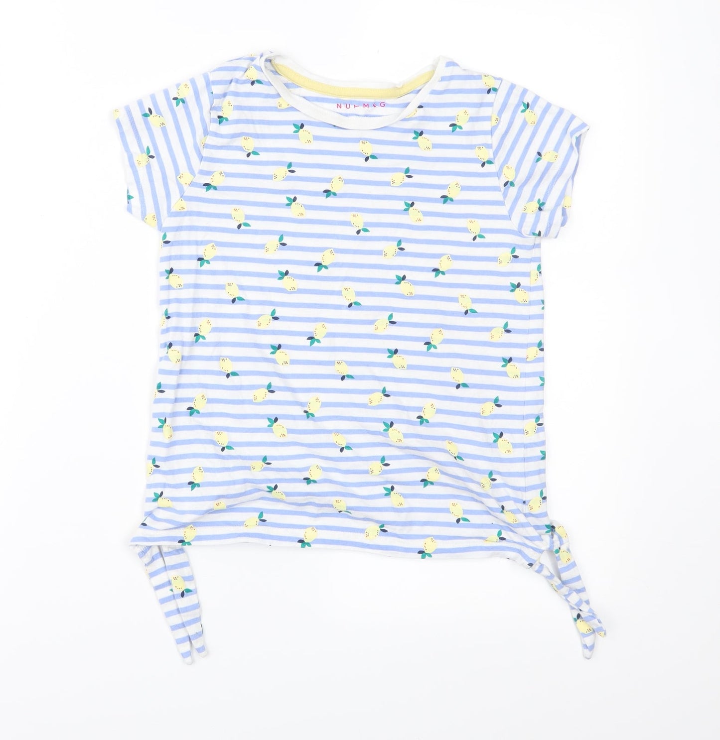 Nutmeg Girls Blue Striped  Pullover T-Shirt Size 6-7 Years