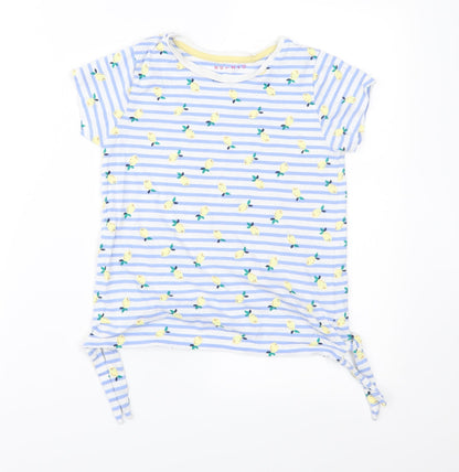 Nutmeg Girls Blue Striped  Pullover T-Shirt Size 6-7 Years
