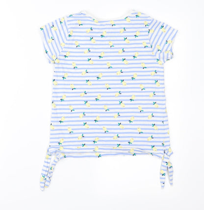 Nutmeg Girls Blue Striped  Pullover T-Shirt Size 6-7 Years