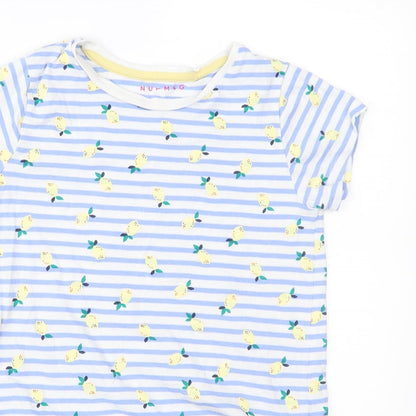Nutmeg Girls Blue Striped  Pullover T-Shirt Size 6-7 Years