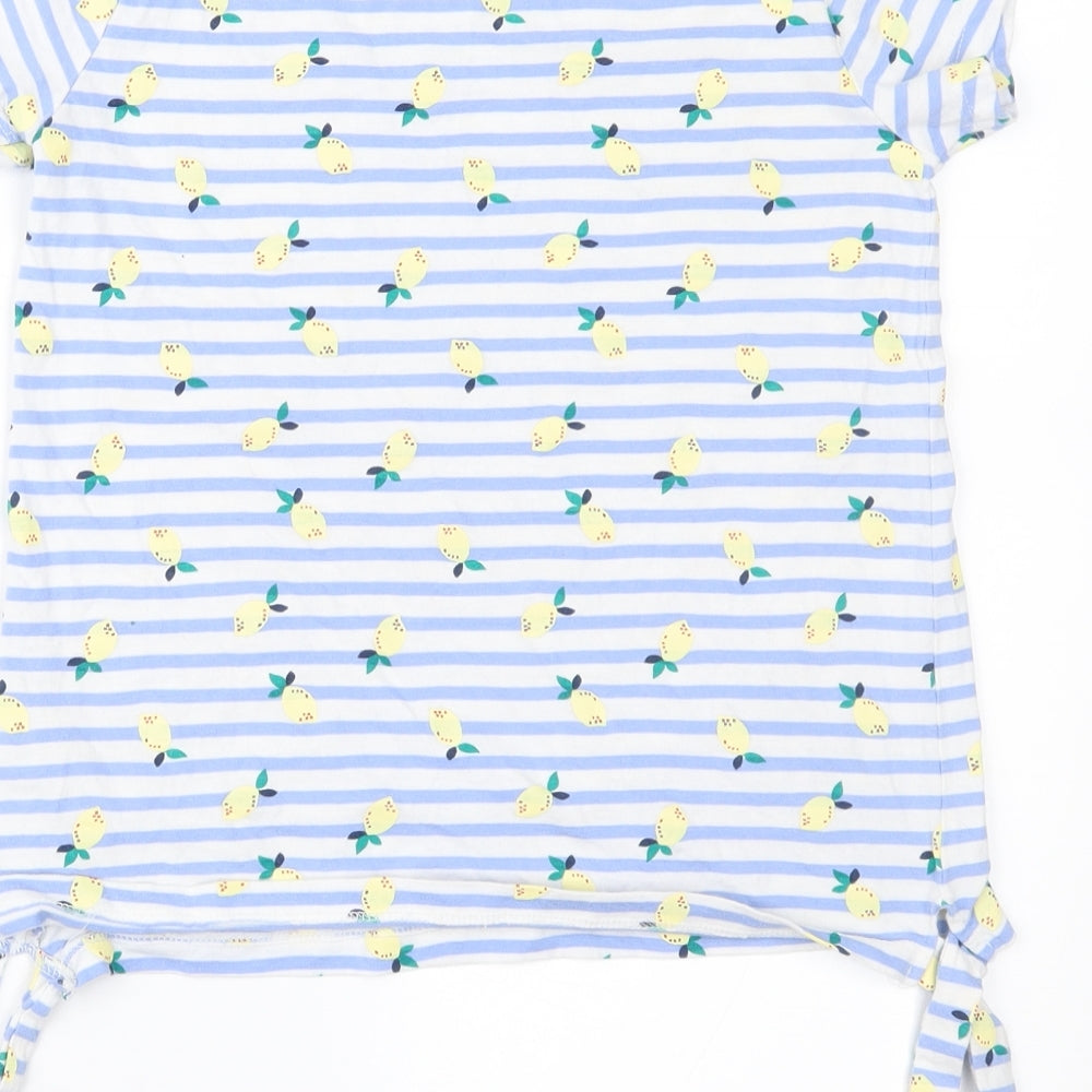 Nutmeg Girls Blue Striped  Pullover T-Shirt Size 6-7 Years