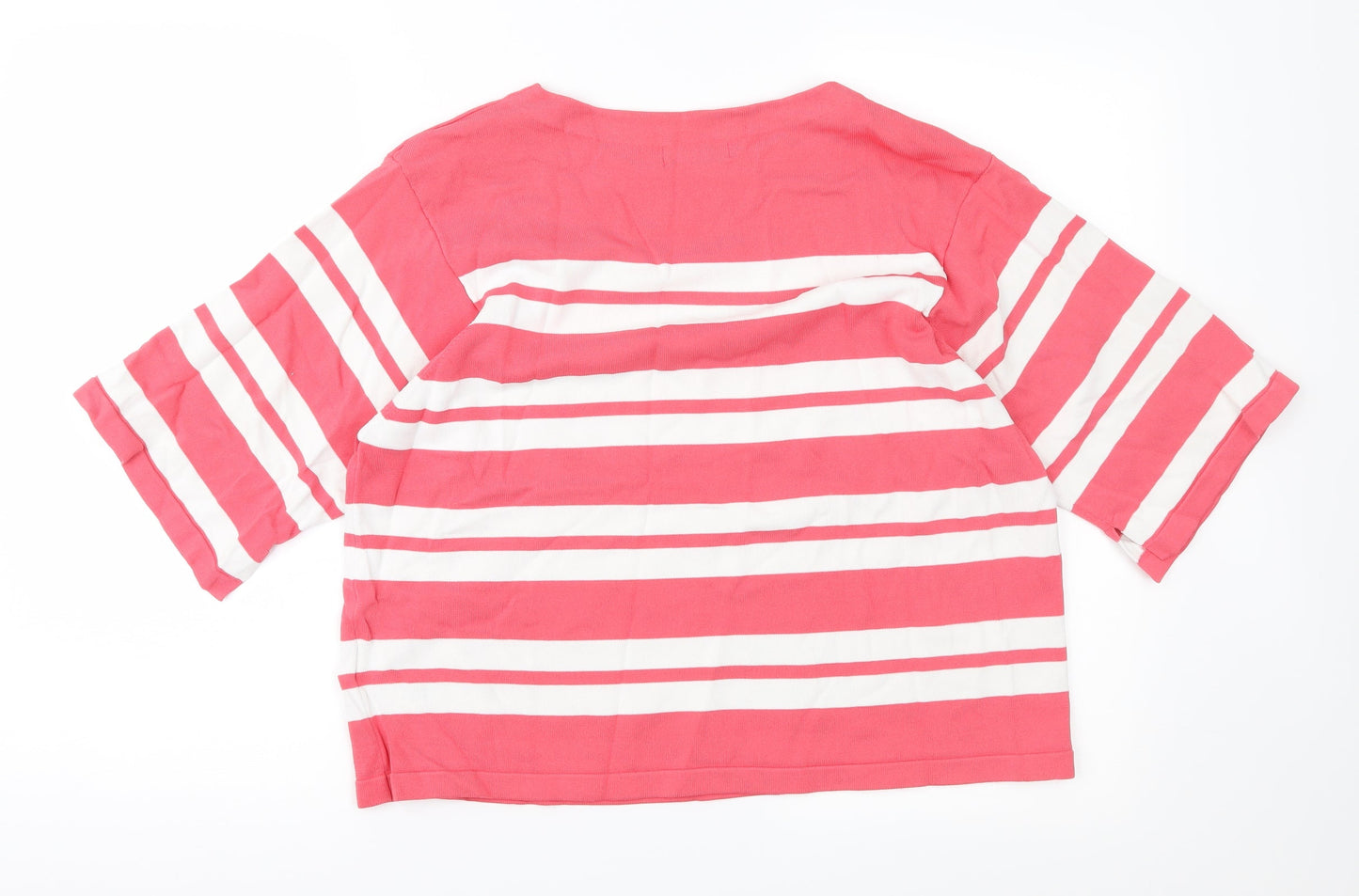 Marks and Spencer Womens Pink Striped Knit Pullover Jumper Size 12