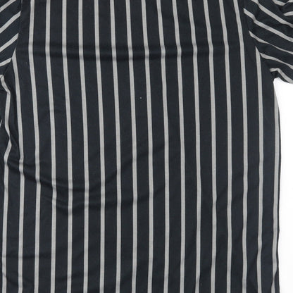 Slick Lane Mens Black Striped   T-Shirt Size S