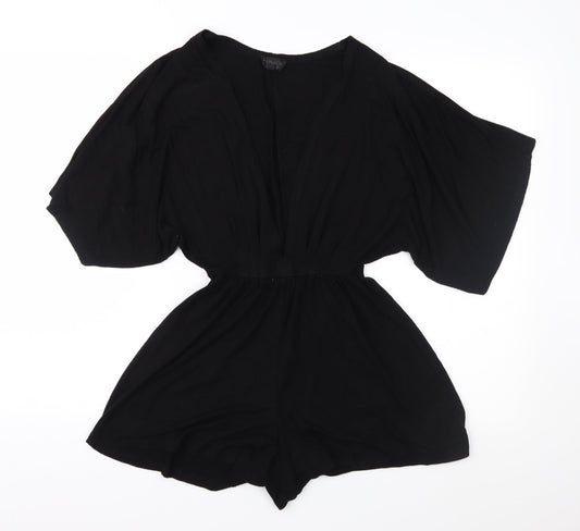 Topshop Womens Black  Jersey Playsuit One-Piece Size 6