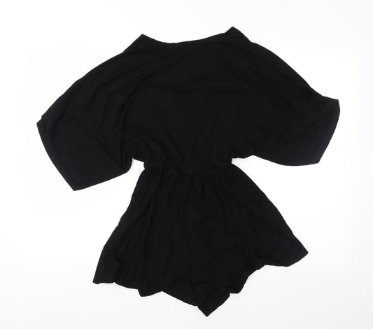 Topshop Womens Black  Jersey Playsuit One-Piece Size 6