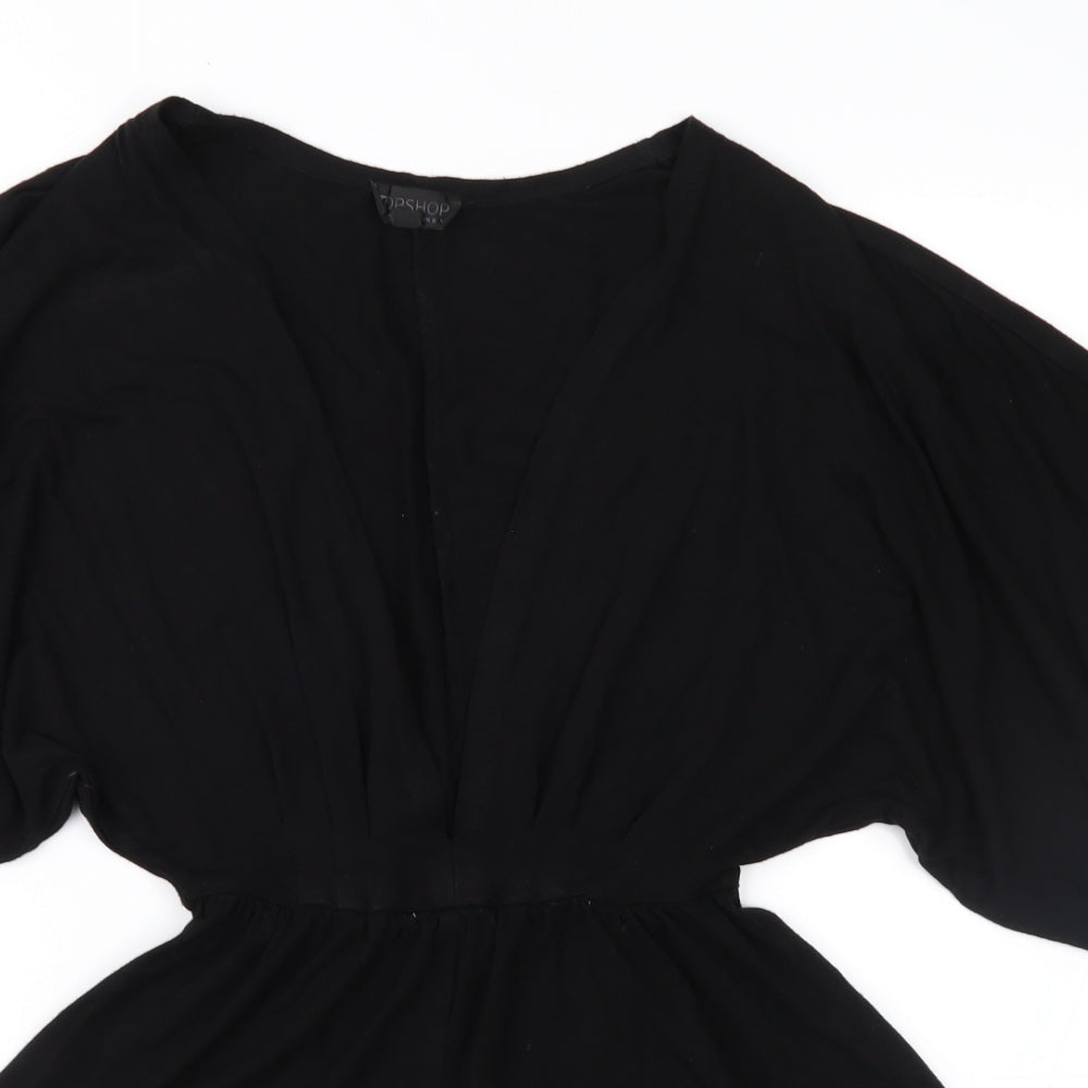 Topshop Womens Black  Jersey Playsuit One-Piece Size 6