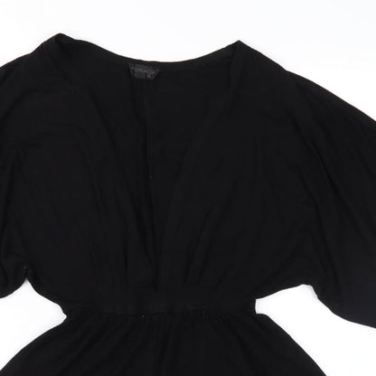 Topshop Womens Black  Jersey Playsuit One-Piece Size 6
