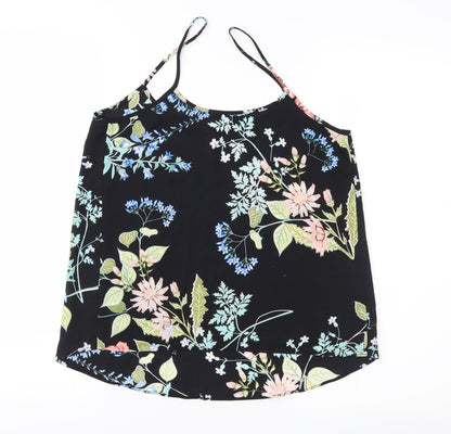Womens UK Size 8 Papaya Black Camisole Blouse