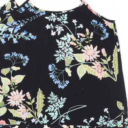 Womens UK Size 8 Papaya Black Camisole Blouse
