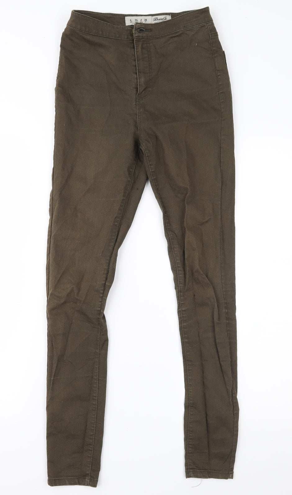 Denim & Co. Womens Green  Denim Skinny Jeans Size 6 L29 in