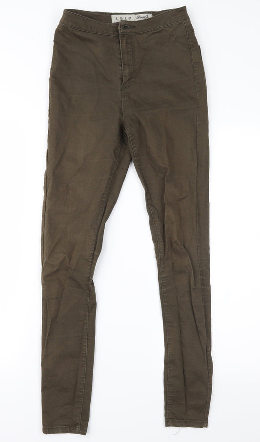 Denim & Co. Womens Green  Denim Skinny Jeans Size 6 L29 in