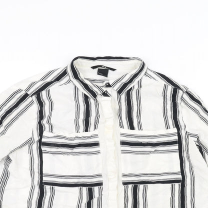 Womens UK Size 8 H&M White Basic Button-Up