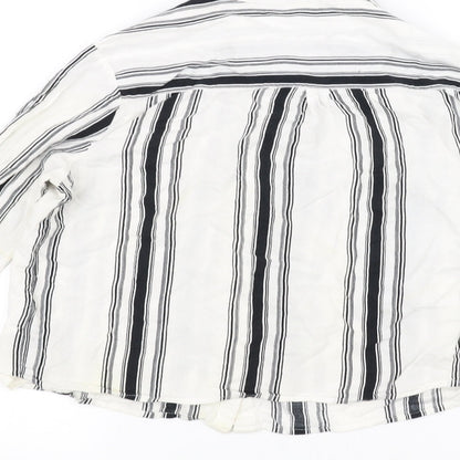 Womens UK Size 8 H&M White Basic Button-Up