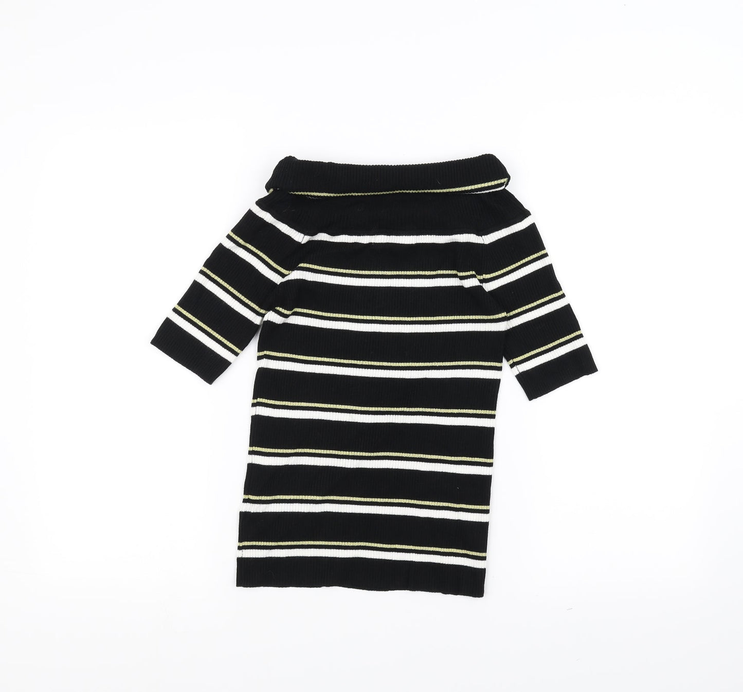 NEXT Womens Black Striped  Pullover Jumper Size 12