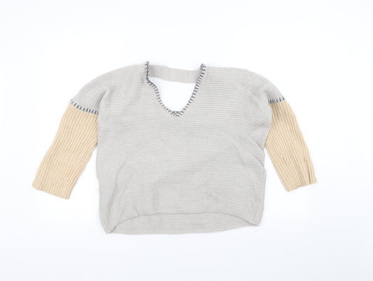 Villa Womens Grey  Knit Pullover Jumper Size L
