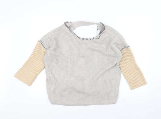 Villa Womens Grey  Knit Pullover Jumper Size L
