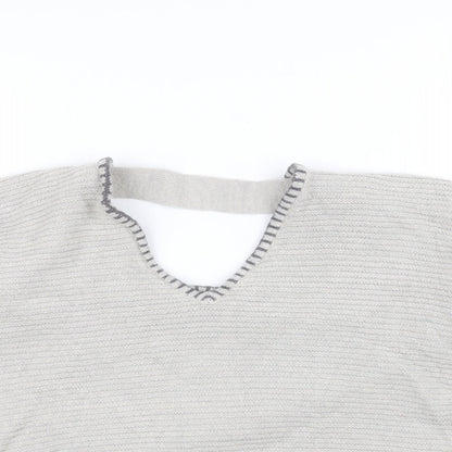 Villa Womens Grey  Knit Pullover Jumper Size L