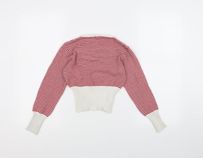 sissymissy Girls Red Striped Knit Pullover Jumper Size 12 Years