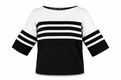 Simon Jefferey Womens Black Striped Knit Pullover Jumper Size L