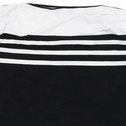 Simon Jefferey Womens Black Striped Knit Pullover Jumper Size L