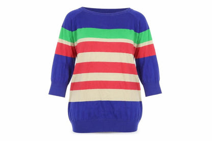 South Womens Blue Striped  Pullover Jumper Size 14