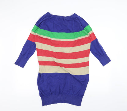 South Womens Blue Striped  Pullover Jumper Size 14