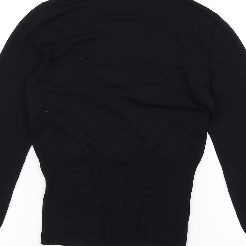 Womens UK Size S Preworn Black Basic Blouse