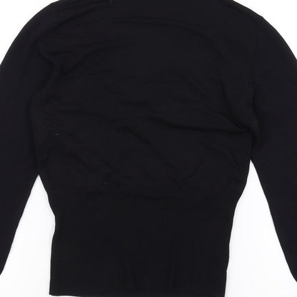 Womens UK Size S Preworn Black Basic Blouse