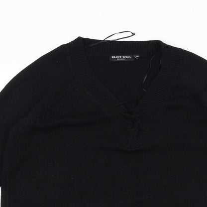 Brave Soul Womens Black   Pullover Jumper Size M