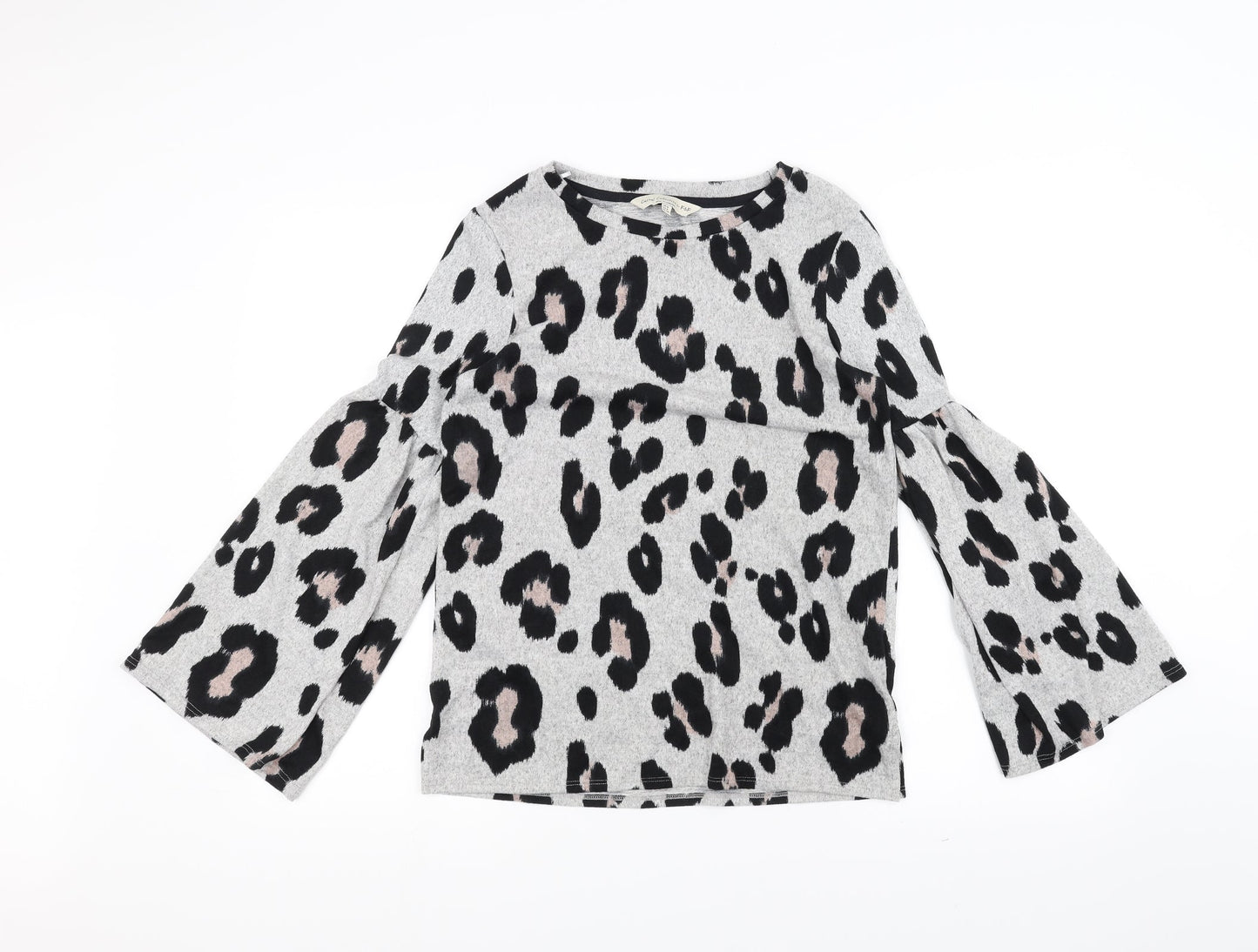 F&F Womens Grey Animal Print  Pullover Jumper Size 6