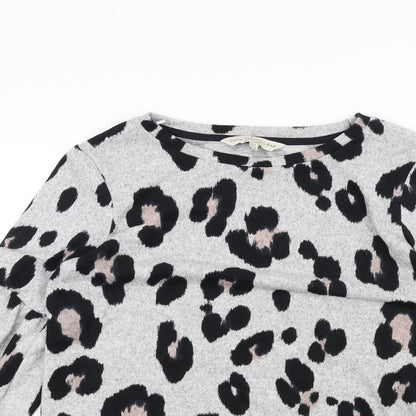 F&F Womens Grey Animal Print  Pullover Jumper Size 6