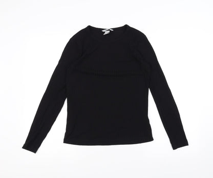 Womens UK Size S H&M Black Basic T-Shirt