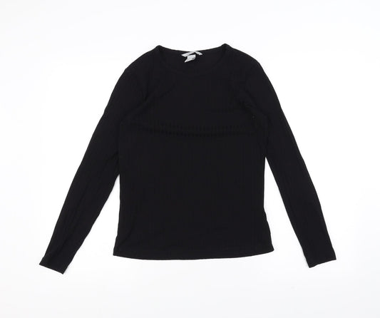Womens UK Size S H&M Black Basic T-Shirt